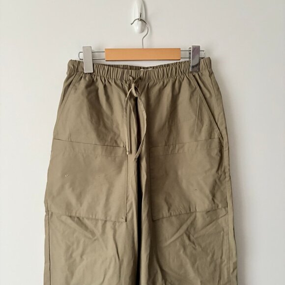 Aritzia Babaton System Poplin Pant Wide Leg Pants Army Olive Green Size Small - Picture 5 of 8